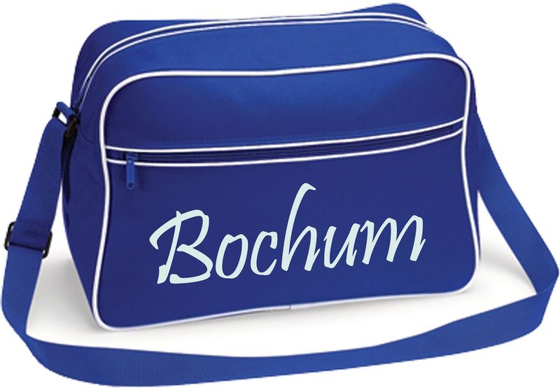 multifanshop Retrotasche - Bochum - Schriftzug - Druck weiß - Tasche