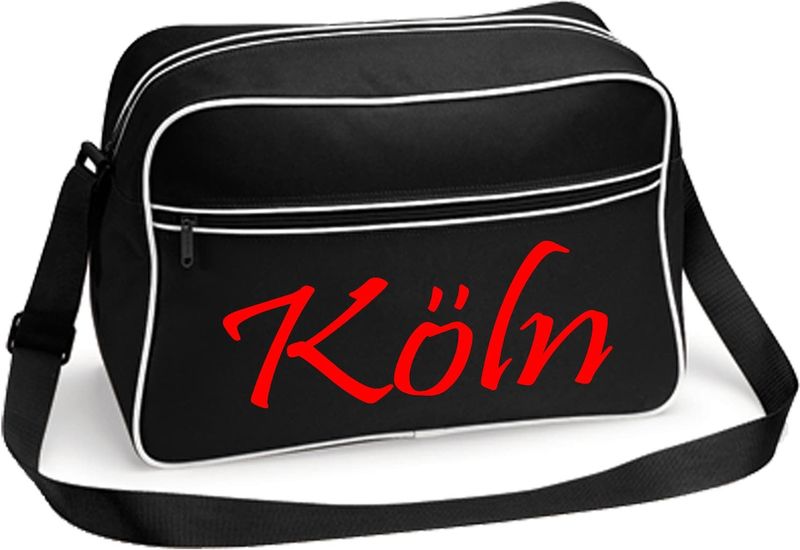 multifanshop Retrotasche - Köln - Schriftzug - Druck rot - Tasche