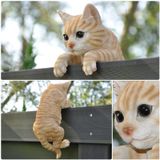 Dazikemo Gartenfigur Dekofigur Katze für Zaun und Trennwand