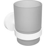 Brillantbad WHITE Glashalter Messing Weiß mit Glas für Bad & Küche >> zum Bohren oder Kleben*