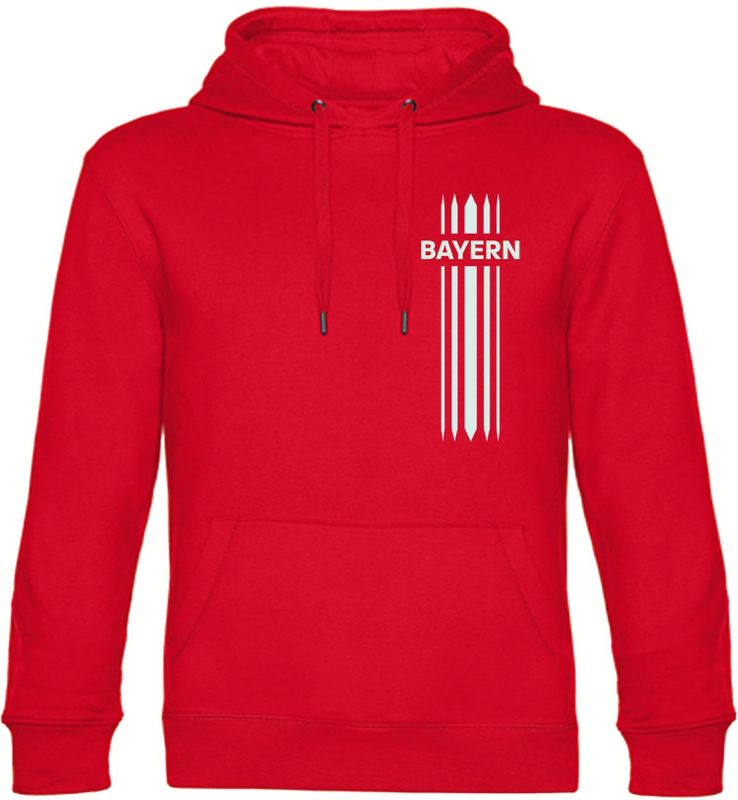 multifanshop Kapuzen Sweatshirt - Bayern - Streifen - Druck weiß - Hoodie