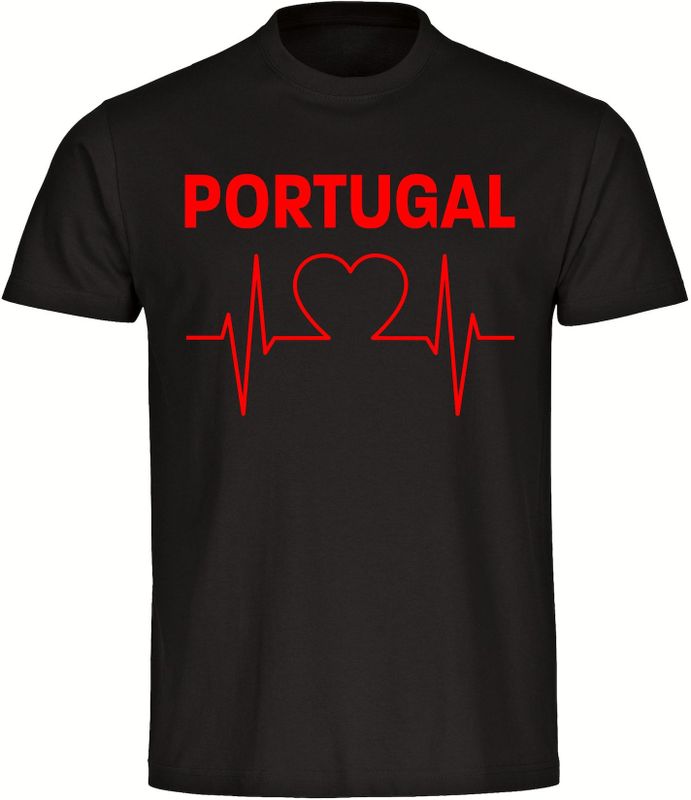 multifanshop Kinder T-Shirt - Portugal - Herzschlag - Druck rot - Kind