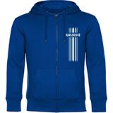 multifanshop Kapuzen Sweatshirt Jacke - Karlsruhe - Streifen - Druck weiß - Sweat