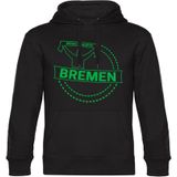 multifanshop Kapuzen Sweatshirt - Bremen - Meine Fankurve - Druck grün - Hoodie