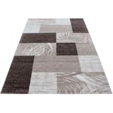 Wunderschöne Teppich modern Designer Wohnzimmer Kariert Muster Braun Schwarz