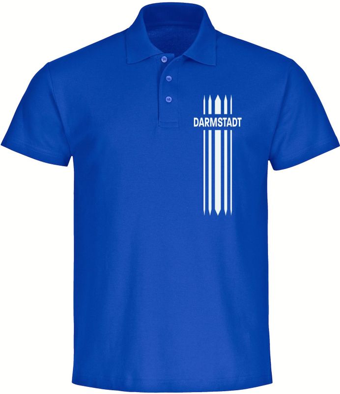 multifanshop Poloshirt - Darmstadt - Streifen - Druck weiß - Polo