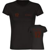 multifanshop Damen T-Shirt - St. Pauli - Trikot Nummer 12 - Druck braun - Frauen