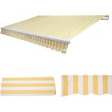 Ersatz-Bezug für Markise H791, Gelenkarmmarkise Ersatzbezug Sonnenschutz, 4,5x3m ~ Acryl gelb-weiß