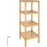 tectake® Badregal, aus Bambus, rutschfeste Kunststofffüße, 33 x 33 x 97 cm