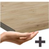 Vicco Herdumbauschrank R-Line Schwarz Beton Anthrazit 60 cm mit Arbeitsplatte Eiche