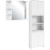 Vicco Badmöbel Set "Maris", Weiß, 2 Teile, mit Hochschrank und Bad Spiegelschrank
