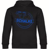multifanshop Kapuzen Sweatshirt - Schalke - Meine Fankurve - Druck blau - Hoodie