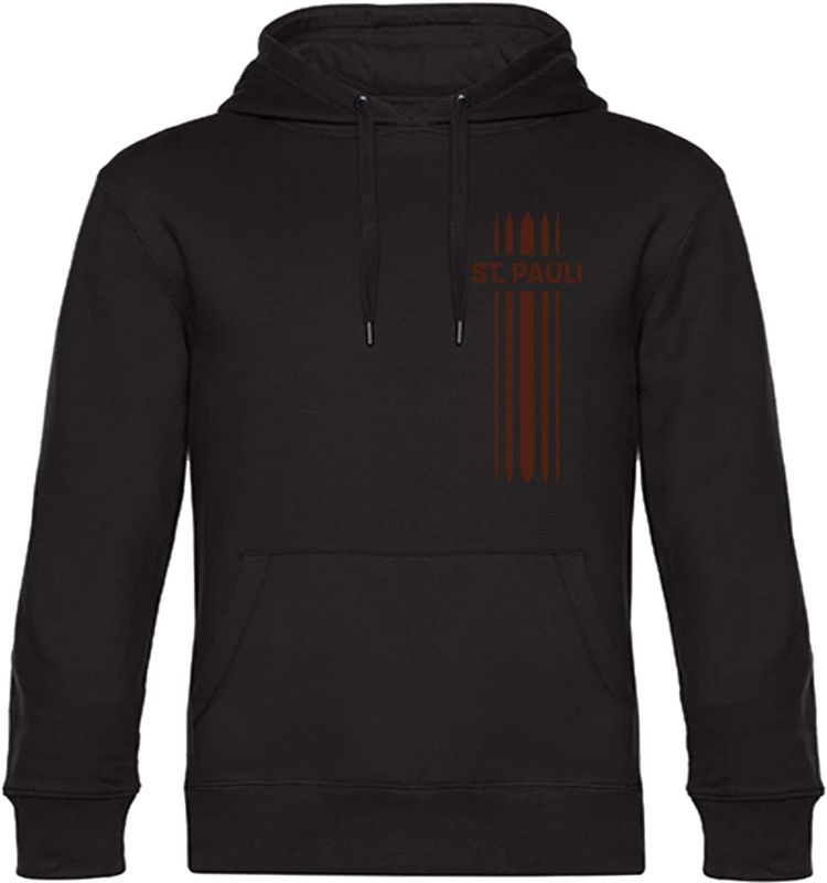 multifanshop Kapuzen Sweatshirt - St. Pauli - Streifen - Druck braun - Hoodie