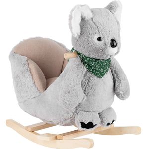 Kikkaboo Schaukeltier Koala mit Sitz, Rückenlehne, Fußstützen, Holzgriffe, Kufen grau