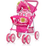 Chipolino Puppenwagen Dolly Korb faltbar Frontbügel Fußstütze Griff verstellbar rosa pink