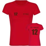 multifanshop Damen T-Shirt - St. Pauli - Trikot Nummer 12 - Druck braun - Frauen