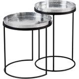 riess-ambiente Beistelltisch ELEMENTS - 2er Set 55cm silber Hammerschlag handmade rund