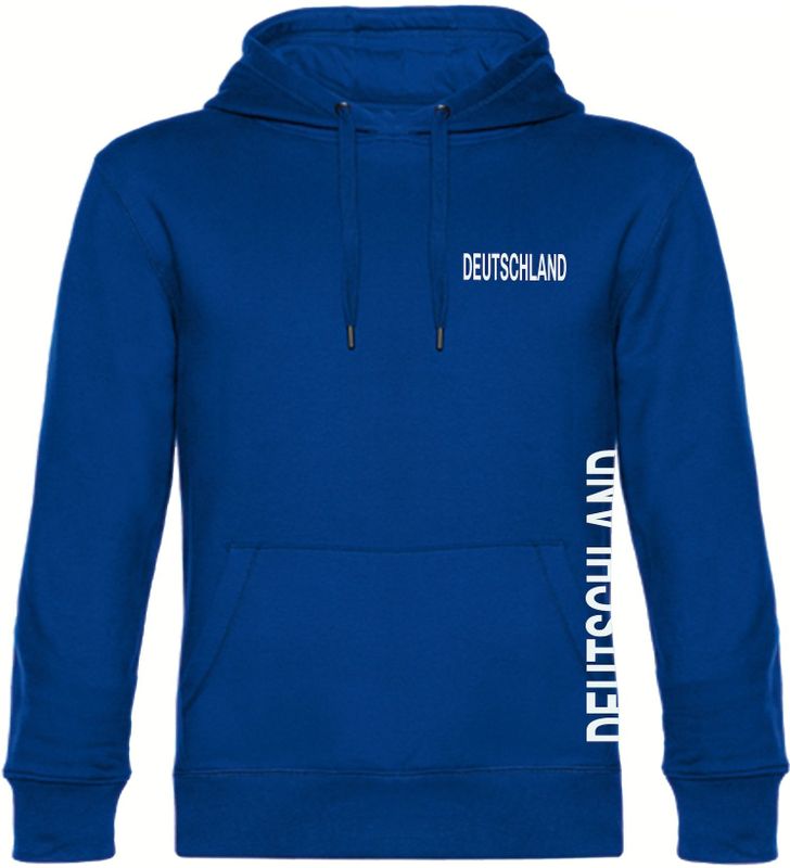 multifanshop Kapuzen Sweatshirt - Deutschland - Brust & Seite - Druck weiß - Hoodie