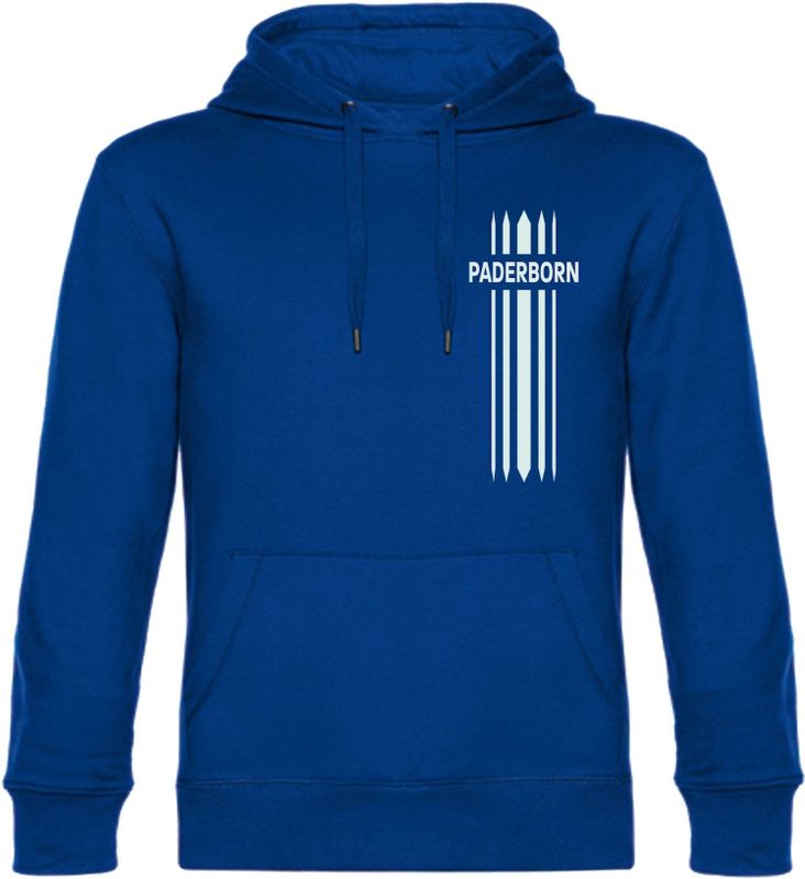 multifanshop Kapuzen Sweatshirt - Paderborn - Streifen - Druck weiß - Hoodie