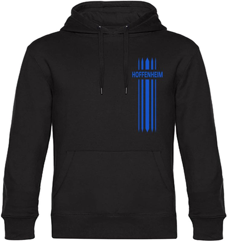 multifanshop Kapuzen Sweatshirt - Hoffenheim - Streifen - Druck blau - Hoodie