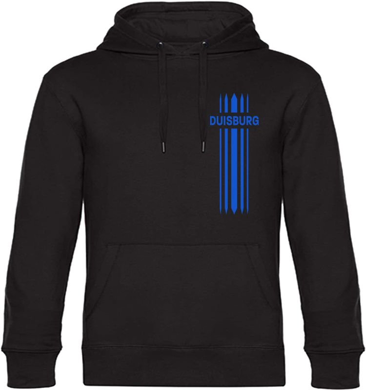 multifanshop Kapuzen Sweatshirt - Duisburg - Streifen - Druck blau - Hoodie