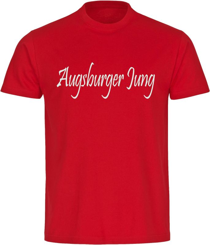 multifanshop Kinder T-Shirt - Augsburg - Augsburger Jung - Druck weiß - Kind
