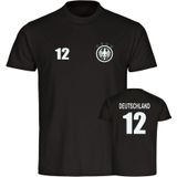 multifanshop Kinder T-Shirt - Deutschland - Adler Retro Trikot 12 - Druck weiß - Kind