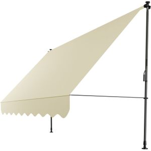 Juskys Klemmmarkise Kapstadt 300x120 cm - Höhenverstellbar, ohne Bohren, wasserabweisend - Beige