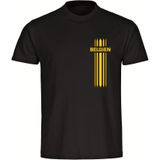 multifanshop Kinder T-Shirt - Belgien - Streifen - Druck gelb - Kind