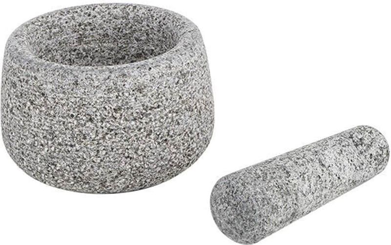 HI Granitmörser Küchen Mörser Stößel Gewürzmörser Gewürzmühle Granit Stein Ø 13 cm