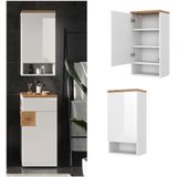 Vicco Hängeschrank Badschrank Badezimmermöbel Eden Weiß Artisan modern 40x60 cm Badezimmer Schrank Badmöbel hängend 1 Tür 4 Fächer Hochglanz