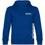 multifanshop Kapuzen Sweatshirt - München blau - Brust & Seite - Druck weiß - Hoodie