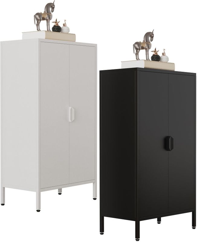 VCM Stahl Kommode  Sideboard mit Drehtüren  Maße ca. H. 110 x B. 60 x T. 35 cm - Flokas M