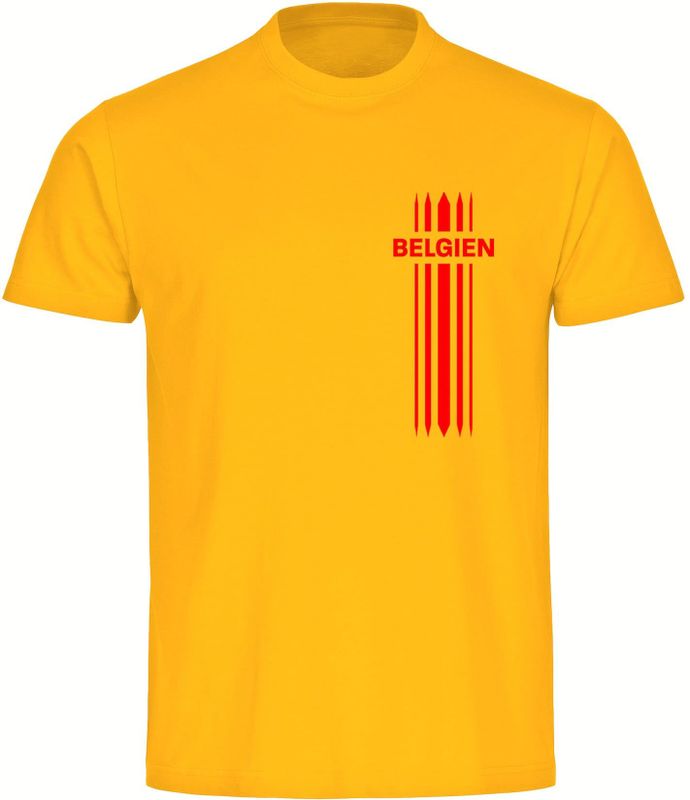multifanshop Herren T-Shirt - Belgien - Streifen - Druck rot - Männer