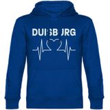multifanshop Kapuzen Sweatshirt - Duisburg - Herzschlag - Druck weiß - Hoodie