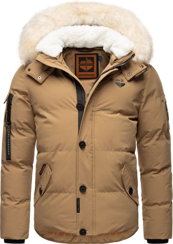 STONE HARBOUR Herren Winterjacke stylischer Winterparka mit abnehmbarer Kapuze Halvaar