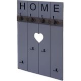 Wandgarderobe MCW-C89 Home, Garderobenpaneel Garderobe, Shabby-Look Vintage, 8 Haken 91x60cm ~ grau-blau