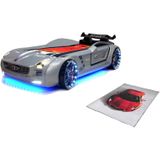 Autobett Kinderbett "Rio Roadster" LED Sound Sportsitze Lattenrost Spoiler 90x190 cm