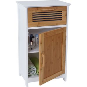 Kommode MCW-A85, Badezimmerkommode Badschrank Bambus, MVG-zertifiziert 71x40x31cm weiß