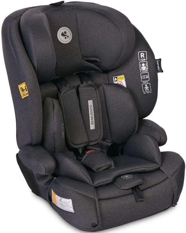 Lorelli Kindersitz i-Size Benevento (76-150 cm) Isofix, Kopfstütze verstellbar schwarz