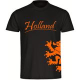 multifanshop Kinder T-Shirt - Holland - Löwe seitlich - Druck orange - Kind