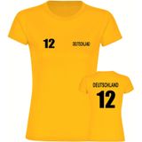 multifanshop Damen T-Shirt - Deutschland - Trikot Nummer 12 - Druck schwarz - Frauen