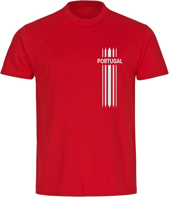 multifanshop Kinder T-Shirt - Portugal - Streifen - Druck weiß - Kind