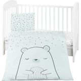 Kikkaboo Kinderbettwäsche Bär 3-teilig Decke 135 x 95 cm Kissen 45 x 35 cm Laken grün