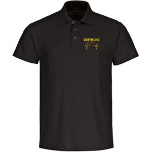 multifanshop Poloshirt - Dortmund - Herzschlag - Druck gelb - Polo