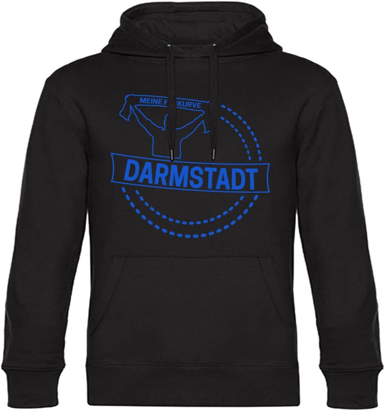 multifanshop Kapuzen Sweatshirt - Darmstadt - Meine Fankurve - Druck blau - Hoodie