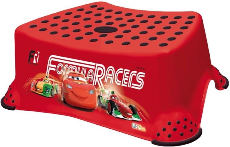 Lorelli Badhocker Comic Gummi-Noppen rutschfeste Basis einstufiger Tritthocker rot