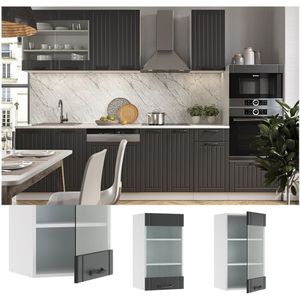 Vicco Hängeglasschrank 40 cm FAME Line Küchenschrank Küchenzeile Landhaus Anthrazit
