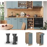 Vicco Schubunterschrank Küchenschrank R-Line Solid Eiche Blau Grau 30 cm modern