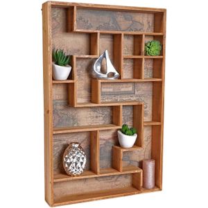 Setzkasten MCW-F35, Wandregal Sammlerkasten, Shabby-Look Vintage 70x45x8cm